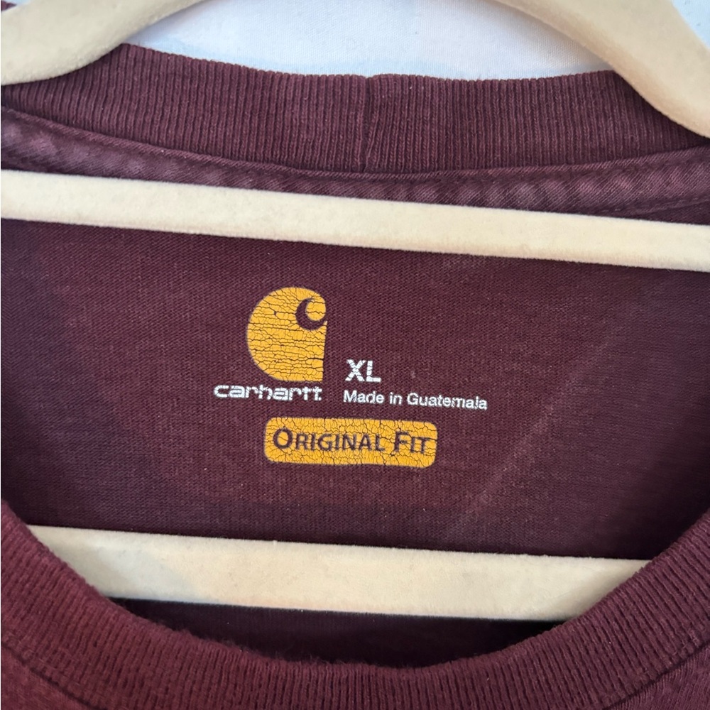 Carhartt Men's Burgundy Short Sleeve Tee - Picture 3 of 7